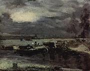 John Constable Boats on the Stour, Dedham Church in the background oil painting